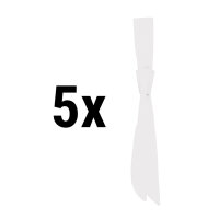 (5 Stück) Serviceschleife - 94 x 5 cm - Weiß