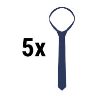 (5 Stück) Krawatte - 148 x 6,5 cm - Marine
