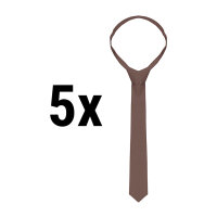 (5 Stück) Krawatte - 148 x 6,5 cm - Hellbraun