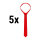 (5 Stück) Krawatte - 148 x 6,5 cm - Rot