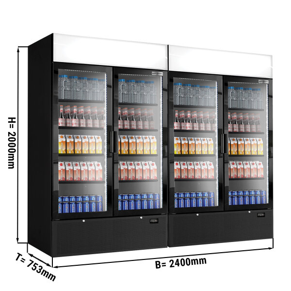(2 Stück) Getränkekühlschrank - 1048 Liter (Nettovolumen) - SCHWARZ