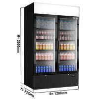 (3 Stück) Getränkekühlschrank - 3144 Liter (Gesamt) - schwarz