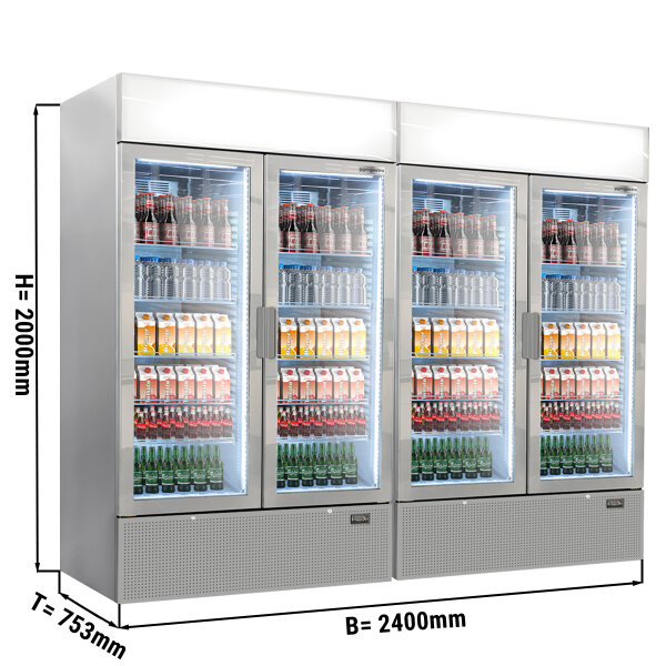 (2 Stück) Getränkekühlschrank - 2096 Liter (Gesamt) - grau