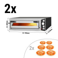 (2 Stück) Pizzaofen 6+6x 35 cm - Tief