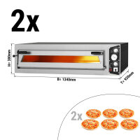 (2 Stück) Pizzaofen 6+6x 35 cm - Breit
