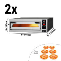 (2 Stück) Pizzaofen 6+6x 35 cm - Tief - mit TouchScreen