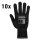 (10 Paar) PVC Noppen Handschuh - Schwarz/ Rot - Größe: S