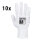 (10 Paar) PVC Noppen Handschuh - Weiß/ Blau - Größe: XXS