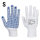 (10 Paar) PVC Noppen Handschuh - Weiß/ Blau - Größe: S