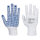 (10 Paar) PVC Noppen Handschuh - Weiß/ Blau - Größe: S