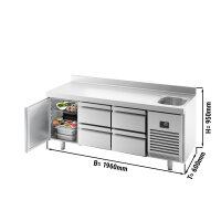 Kühltisch PREMIUM PLUS - 1960x600mm - 1 Becken, 1...