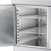 Kühltisch PREMIUM PLUS - 2452x600mm - 1 Becken, 1 Tür & 9 Schubladen - mit Aufkantung