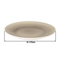 (12 Stück) AURORA - Teller flach - Ø 27 cm - Grau / Elfenbein