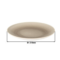 (12 Stück) AURORA - Teller flach - Ø 21 cm - Grau / Elfenbein