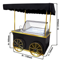 Mobiler Eiswagen mit Eistheke / Speiseeiswagen - 1,7 m
