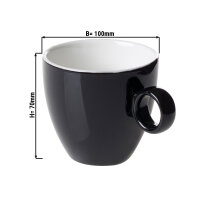 (12 Stück) BART COLOUR CAFE - Kaffeetasse - 17 cl - Schwarz