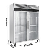 Kühlschrank ECO - 1,48 x 0,73 m - mit 2 Glastüren