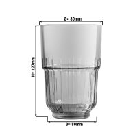 (12 Stück) LINQ - Longdrinkglas - 35,5 cl - Grau