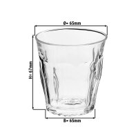 (12 Stück) PICARDIE - Duralex Allzweck Trinkglas - 9 cl - Transparent