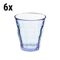 (6 Stück) PICARDIE - Duralex Allzweck Trinkglas - 22 cl - Blau-Transparent
