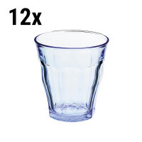 (12 Stück) PICARDIE - Duralex Allzweck Trinkglas - 22 cl - Blau-Transparent