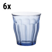 (6 Stück) PICARDIE - Duralex Allzweck Trinkglas - 25 cl - Blau-Transparent