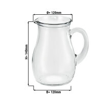 (6 Stück) ROXY - Glas Krug/ Karaffe - 0,5 Liter - mit Henkel