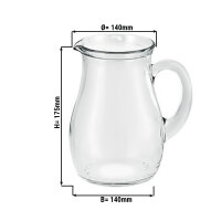 (6 Stück) ROXY - Glas Krug/ Karaffe - 1 Liter - mit Henkel
