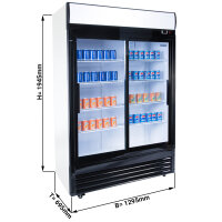Getränkekühlschrank - 880 Liter - mit 2 Glasschiebetüren