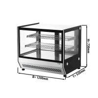 Tisch-Kühlvitrine - 2 Ablagen - Spiegelfront (LED)