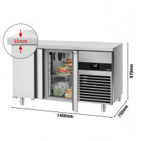 Kühltisch PREMIUM - 1,4 x 0,7 m - mit 2 Türen